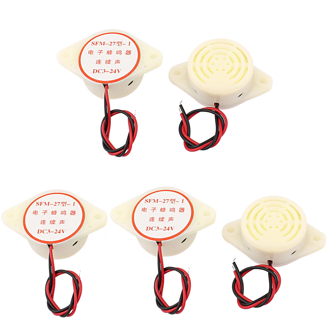 uxcell Uxcell DC3-24V 2 Wire Industrial Electronic Alarm Sound Buzzer 95dB 5pcs