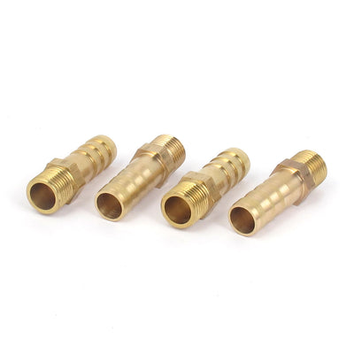 uxcell Uxcell 1/8BSP Male Thread 8mm Inner Dia Brass Hose Barb Coupler Fitting Connector 4pcs