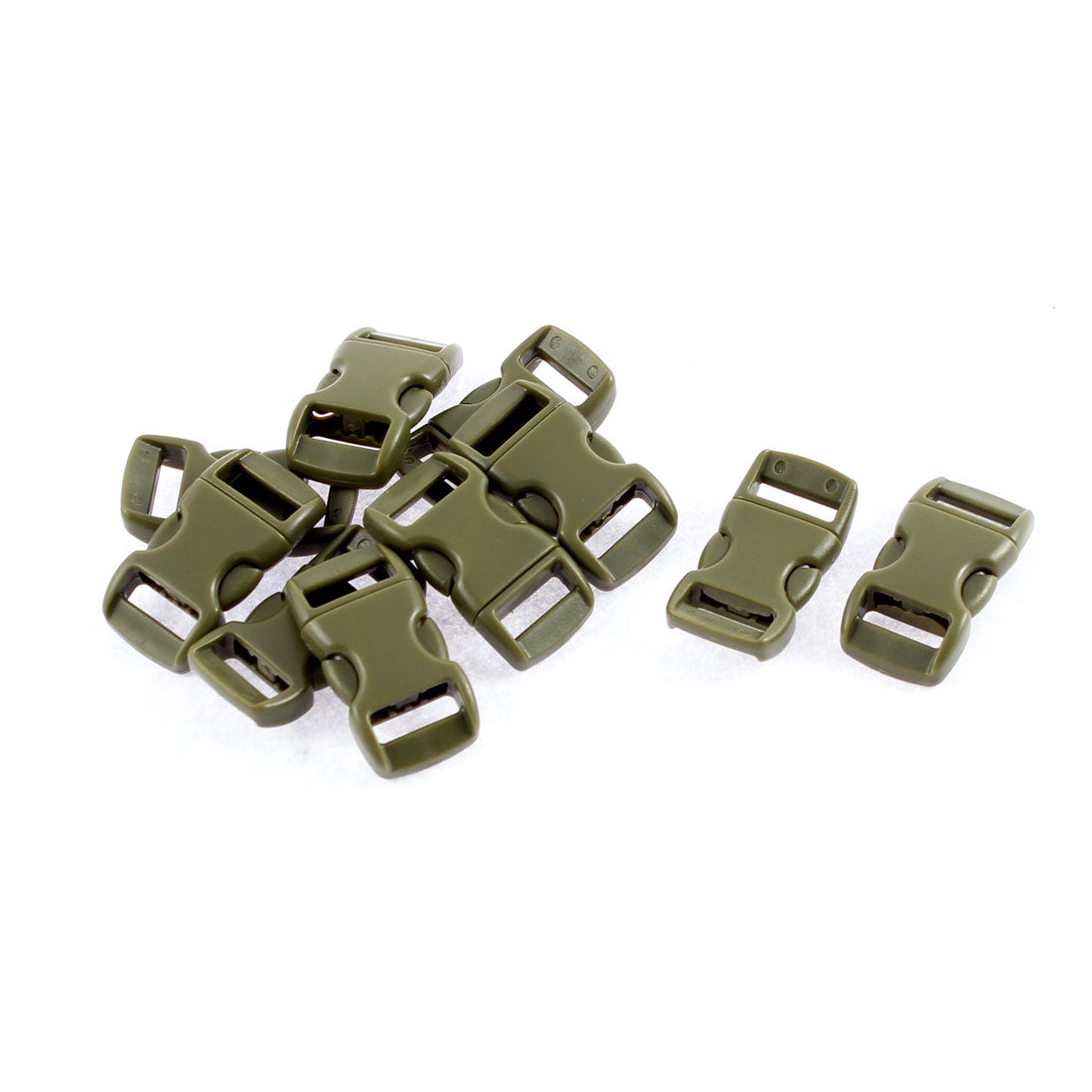 uxcell Uxcell Plastic Quick Side Release Buckles Army Green 29 x 15 x 7mm 10Pcs