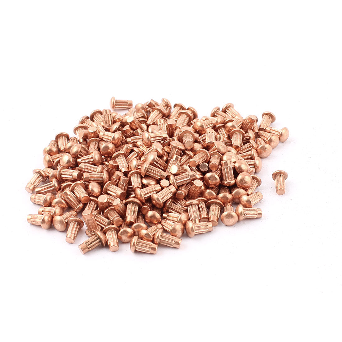 Uxcell 200 Pcs 1/8" x 1/4" Copper Round Head Solid Rivets Knurled ...