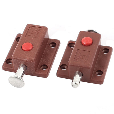 Harfington Uxcell Window Door Spring Loaded Plastic Push Button Automatic Latch Bolts 2pcs