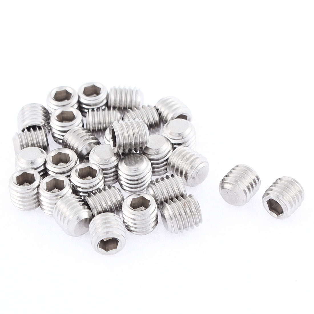 uxcell Uxcell M8x8mm 1.25mm Pitch Stainless Steel Hex Socket Set Flat Point Grub Screws 30pcs