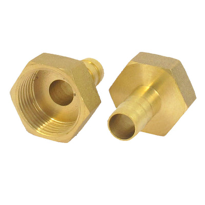 uxcell Uxcell 3/4BSP Female Thread 12mm Tube Dia Brass Hose Barb Coupler Connector 2pcs