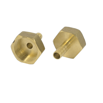 uxcell Uxcell 3/4BSP Female Thread 8mm Tube Dia Brass Hose Barb Coupler Connector 2pcs