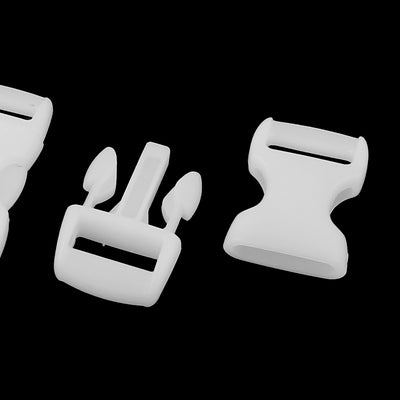 Harfington Uxcell 7 Pcs 11mm Width White Plastic Backpack Rucksack Quick Release Buckle Clip