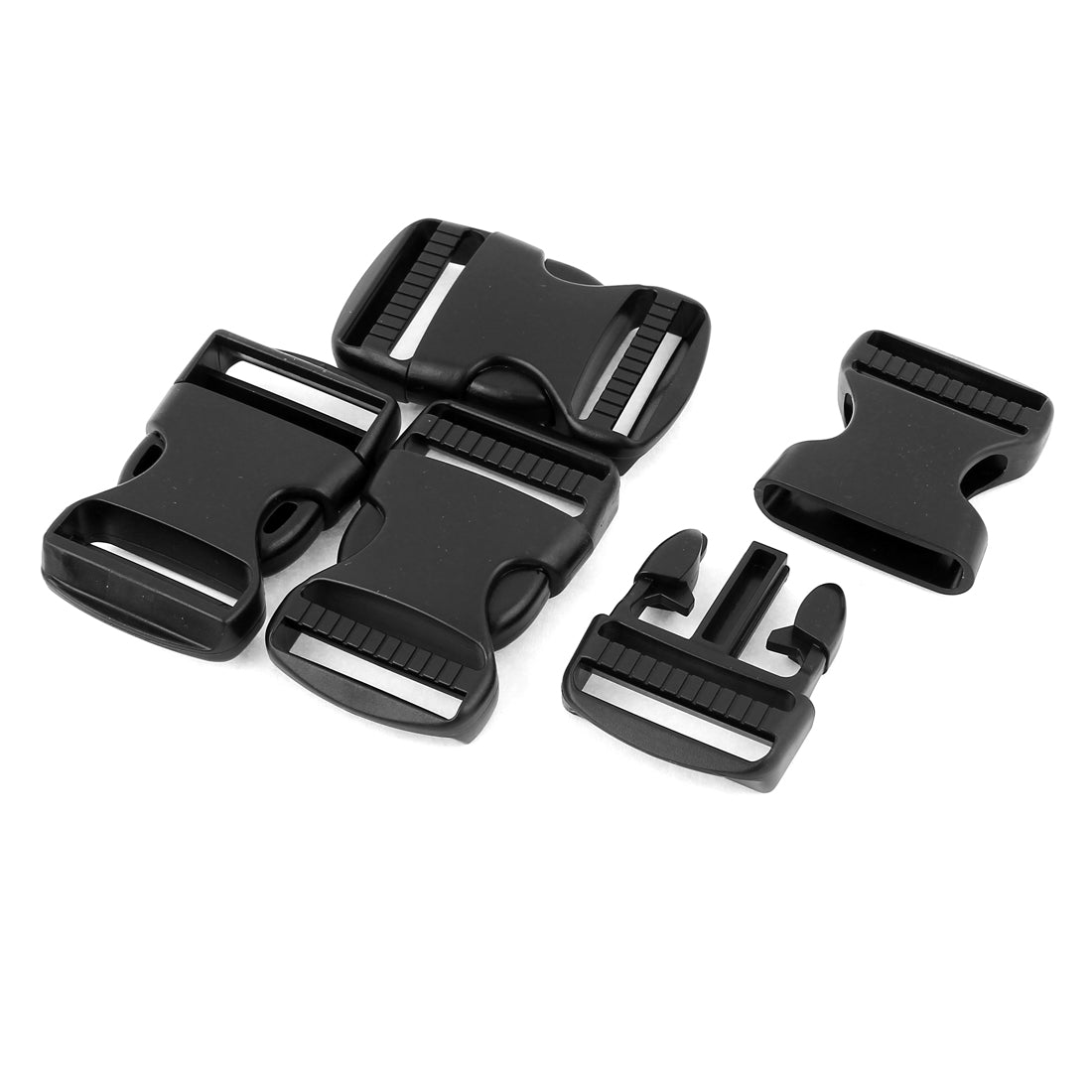 uxcell Uxcell 4 Pcs 37mm Width Black Plastic Backpack Rucksack Quick Release Buckle Clip