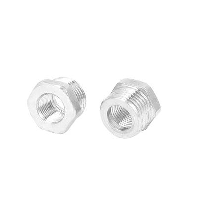 Harfington Uxcell 1/2BSP Male to 1/4BSP Female Threaded Hex Reducing Bushing Pipe Adapter 2pcs