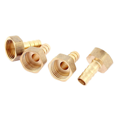 Harfington Uxcell 1/2NPT Female Thread to 8mm Air Gas Hose Barb Fitting Adapter Coupler 4pcs