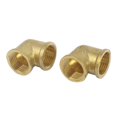 Harfington Uxcell 1/2BSP Female to Female Metal 90 Degree Elbow Hose Pipe Tube Fitting Connector 2pcs