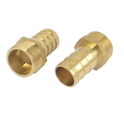 Harfington Uxcell Brass 3/4BSP Male Thread to 19mm Hose Barb Straight Fitting Adapter accoupler 2PCS
