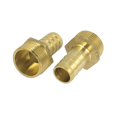 Harfington Uxcell Brass 3/4BSP Male Thread to 16mm Hose Barb Straight Fitting Adapter Coupler 2PCS