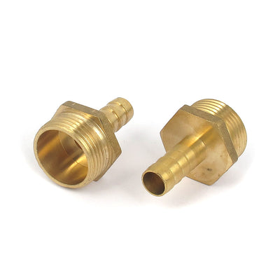 Harfington Uxcell Brass 3/4BSP Male Thread to 10mm Hose Barb Straight Fitting Adapter Coupler 2PCS