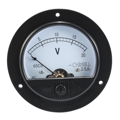 Harfington Uxcell DC 0-20V Round Analogue Panel Meter Volt Voltage Gauge Analog Voltmeter