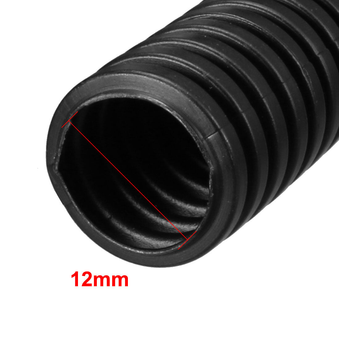 uxcell Uxcell 7.6 M 12 x 16 mm Plastic Corrugated Conduit Tube for Garden,Office Black
