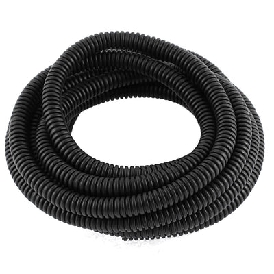 Harfington Uxcell 3.3 M 8 x 10 mm Plastic Flexible Corrugated Conduit Tube for Garden,Office Black