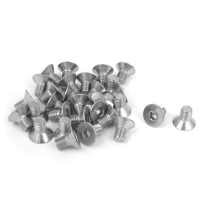 uxcell Uxcell M6 x 10mm Metric 304 Stainless Steel Hex Socket Countersunk Flat Head Screw Bolts 30PCS