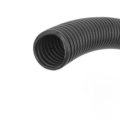 Harfington Uxcell 3 M 20 x 25 mm Plastic Flexible Corrugated Conduit Tube for Garden,Office Black