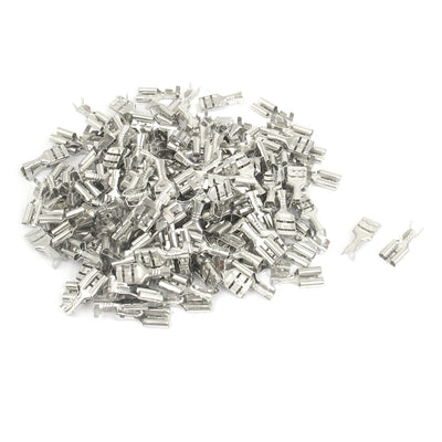 Harfington Uxcell Car Speaker 6.3mm Female Spade Terminal Wire Connector Silver Tone 200pcs