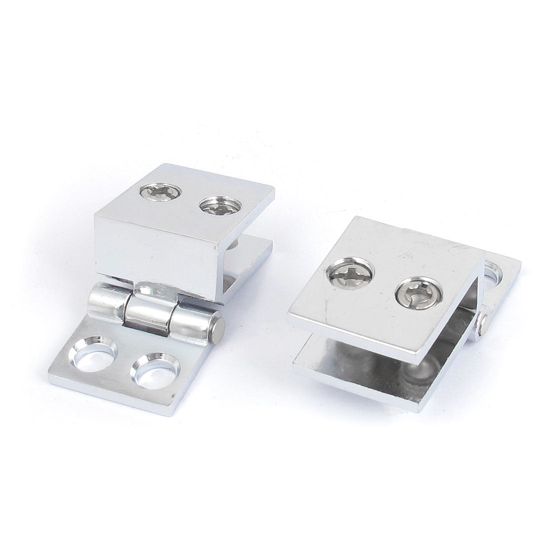 uxcell Uxcell 5mm-8mm Adjustable 90 Degree Metal Glass Door Clip Clamp Hinge 2pcs