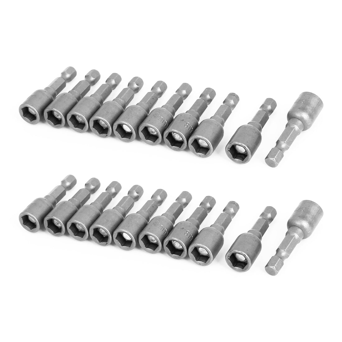 uxcell Uxcell Magnetic Nut Driver Setter 8mm 5/16" Socket Adapter 20pcs