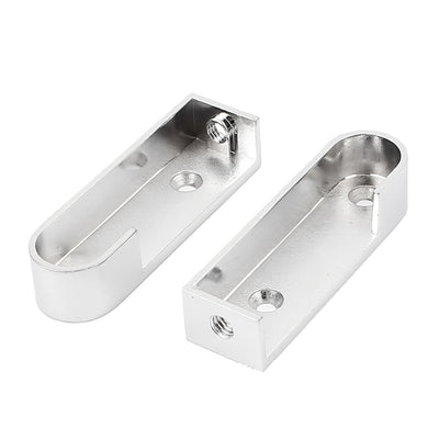 Harfington Uxcell Wardrobe Hanging Rail End Socket Bracket Support Fitting Silver Tone Pair