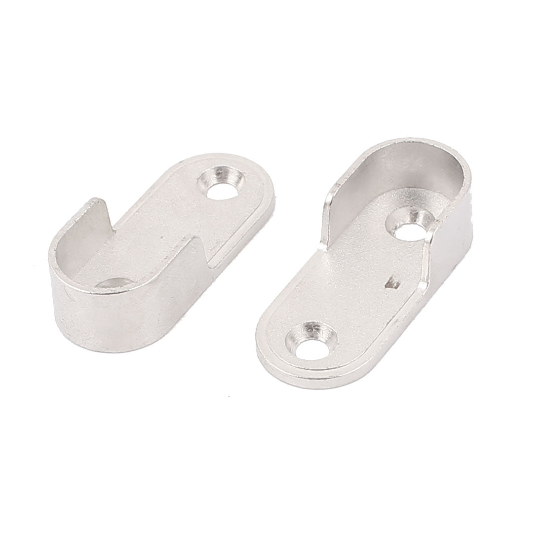 uxcell Uxcell Oval Wardrobe Hanging Rail Rod End Socket Bracket Support Silver Tone 2pcs