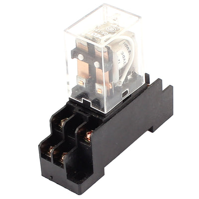 Harfington Uxcell JQX-13F DC 12V Coil 8Pin DPDT Electromagnetic Power Relay w Socket Base