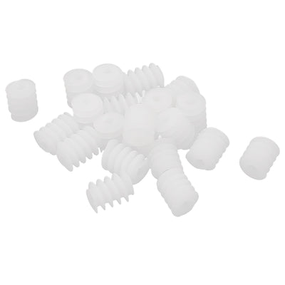 Harfington Uxcell 20 Pcs 2mm Hole 6mmx8mm Plastic Worm Gear for DIY Motor Reduction Box