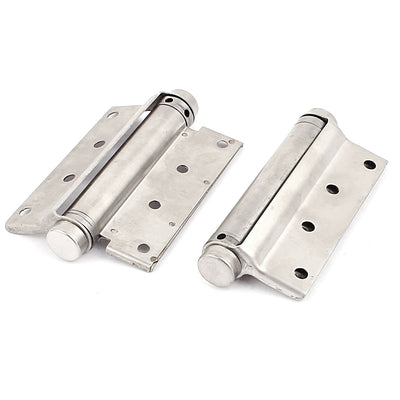 Harfington Uxcell 100mm Length Stainless Steel Square Corner Single Action Spring Door Hinge 2Pcs