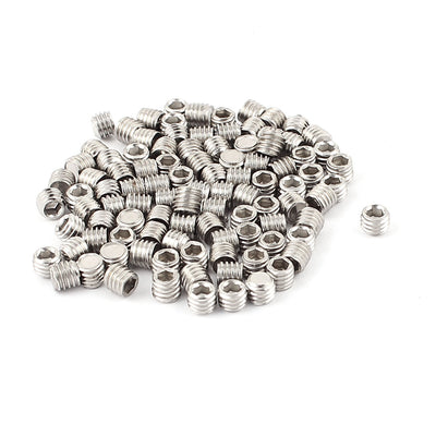 Harfington Uxcell 100pcs Stainless Steel M5 x 4mm Hexagon Socket Head Set Grub Screws