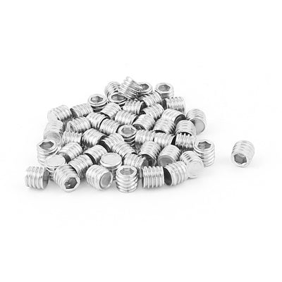 uxcell Uxcell Stainless Steel M6x5mm Hex Socket Set Grub Screws Nuts Fitting 50pcs