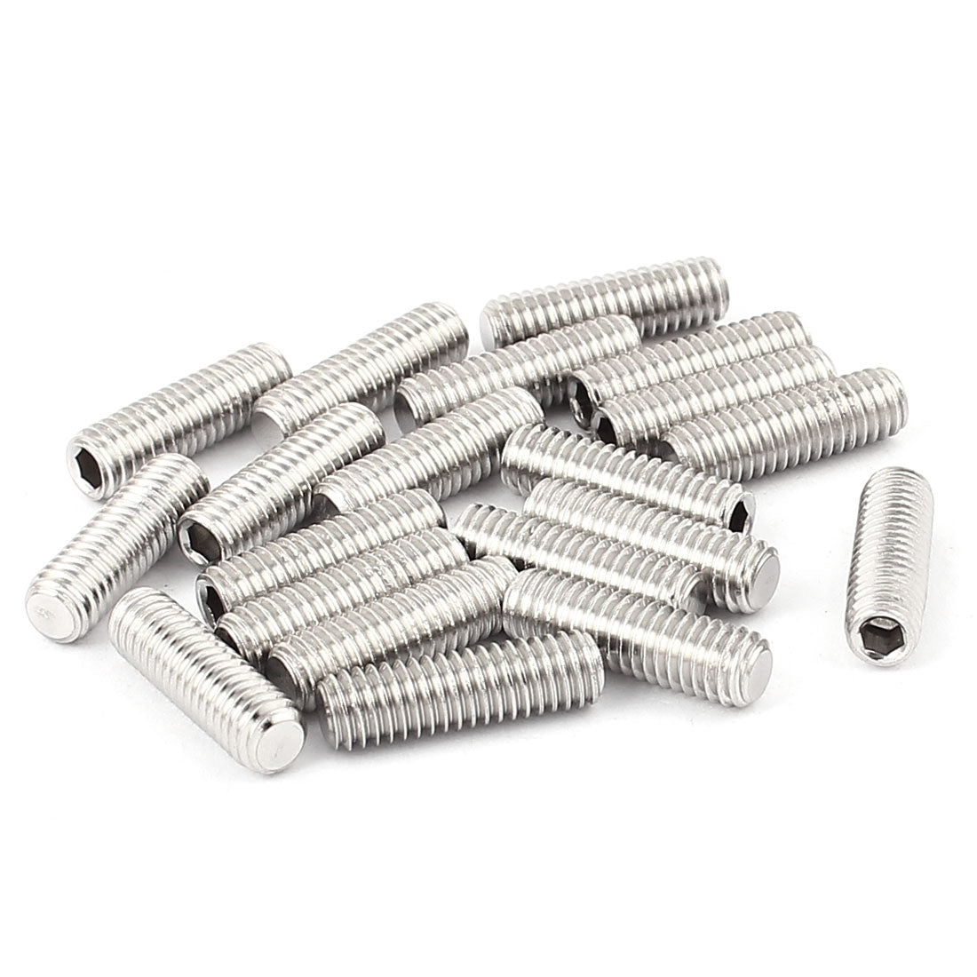 uxcell Uxcell 20pcs 304 Stainless Steel Hex Socket Grub Screws M6 x 20mm