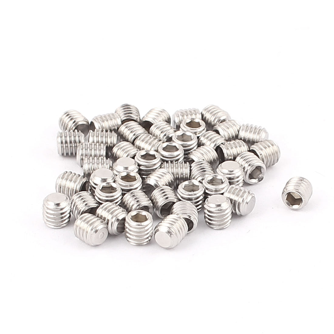 uxcell Uxcell M5 x 5mm Stainless Steel Hex Socket Grub Screws Nuts Fasteners 50pcs