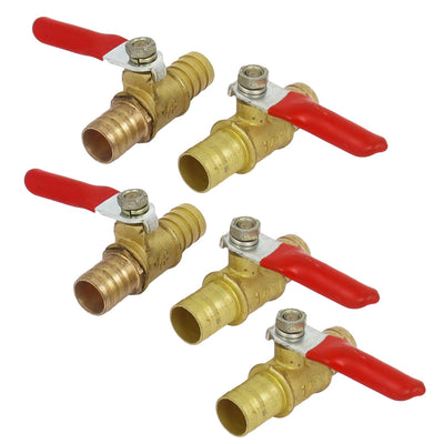 Harfington Uxcell 12mm OD Hose Rotary Handle Water Oil Gas Flow Shut Off Control Ball Valve 5pcs