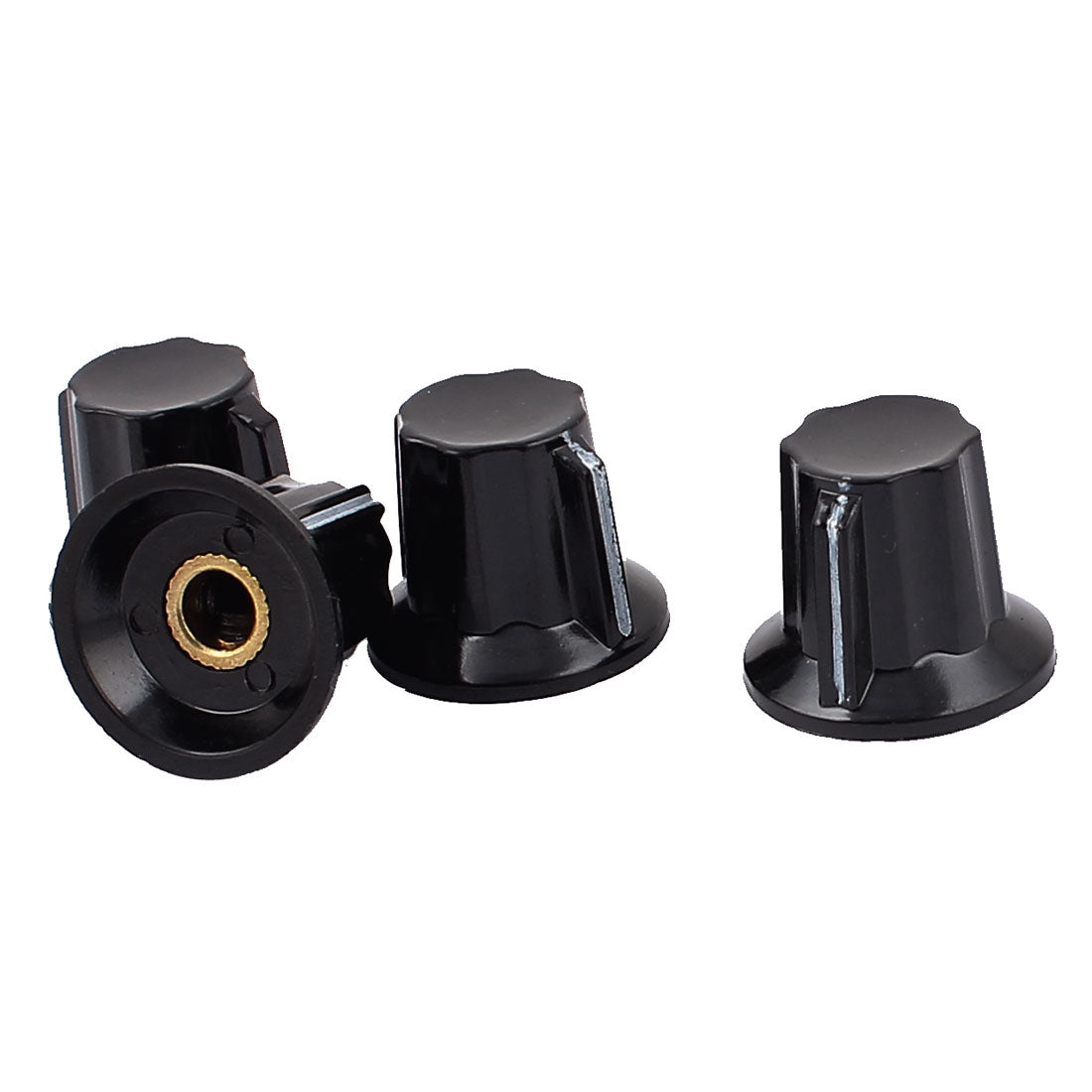 uxcell Uxcell 4Pcs 17mm Top Dia 6mm Shaft Potentiometer Volume Control Knobs