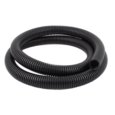 uxcell Uxcell 1.7 M 23 x 28 mm Plastic Corrugated Conduit Tube for Garden,Office Black