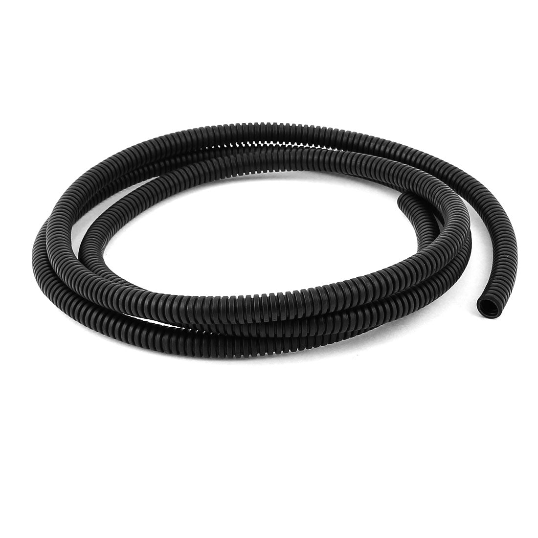 uxcell Uxcell 1.6 M 7 x 10 mm Plastic Flexible Corrugated Conduit Tube for Garden,Office Black
