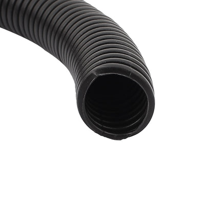 Harfington Uxcell 1.6 M 15 x 18 mm Plastic Corrugated Conduit Tube for Garden,Office Black