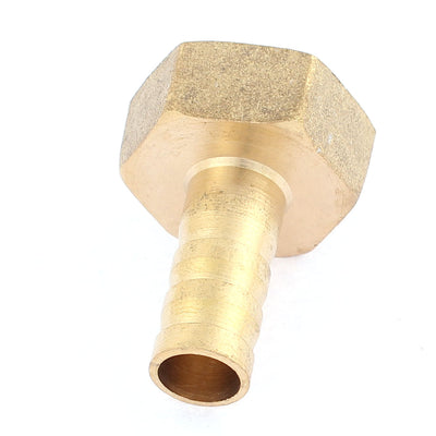 Harfington Uxcell Gas Hose Barb Brass Coupling Fitting 1/2BSP Female Thread Gold Tone