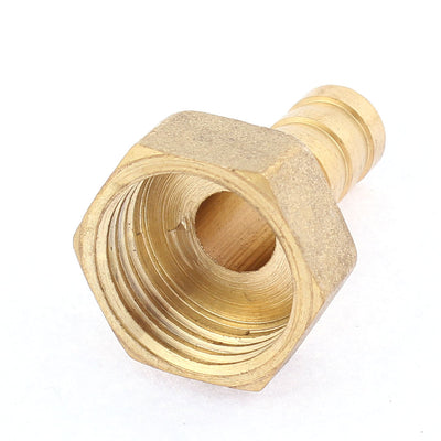 Harfington Uxcell Gas Hose Barb Brass Coupling Fitting 1/2BSP Female Thread Gold Tone