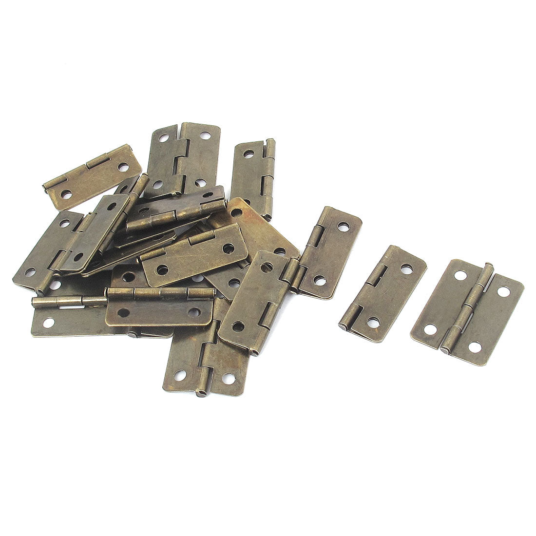 uxcell Uxcell 1" Length Foldable Screw Mounting Door Hinges Hardware Bronze Tone 20pcs
