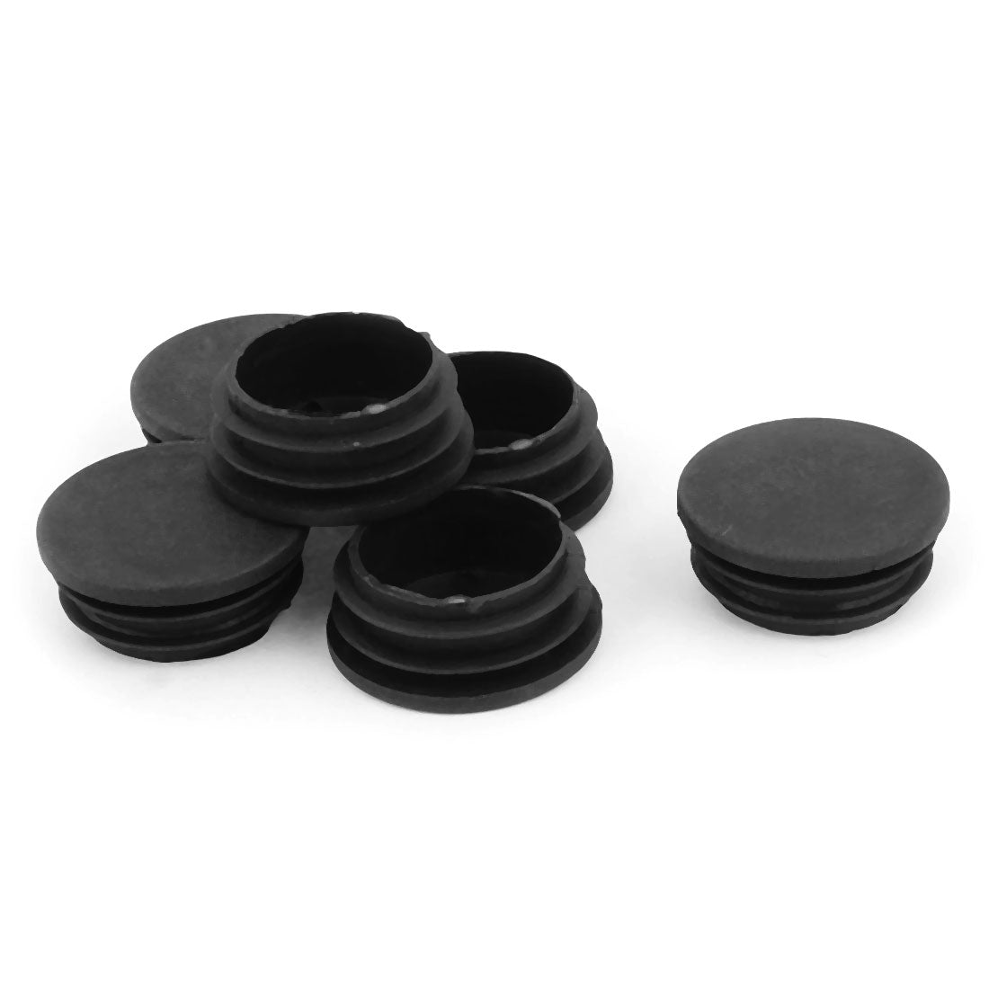 uxcell Uxcell Home Plastic Round Blanking End Cap Pipe Tube Tubing Insert Black 39mm Dia 6Pcs