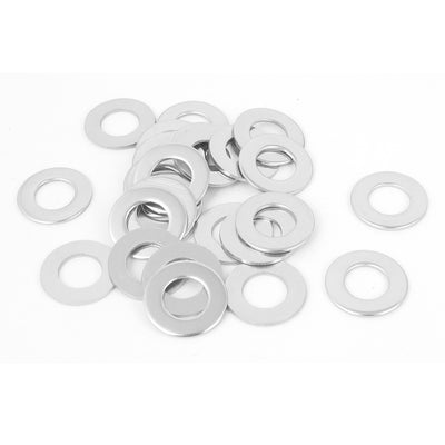 Harfington Uxcell 25pcs M8 x 16mm x 1mm Stainless Steel Flat Washer Plain Spacer Gasket Silver Tone