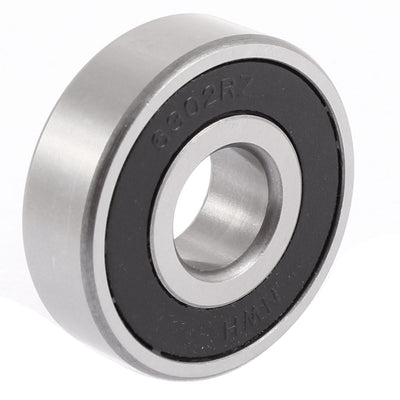 uxcell Uxcell 6302RZ 42mm x 15mm x 13mm Rubber Sealed Groove Ball Bearing Silver Tone