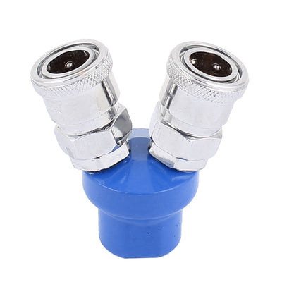 uxcell Uxcell Female Thread BSP 1/4 x 33/64 ID Connector Tube 2 Way Pass Quick Connect Coupler