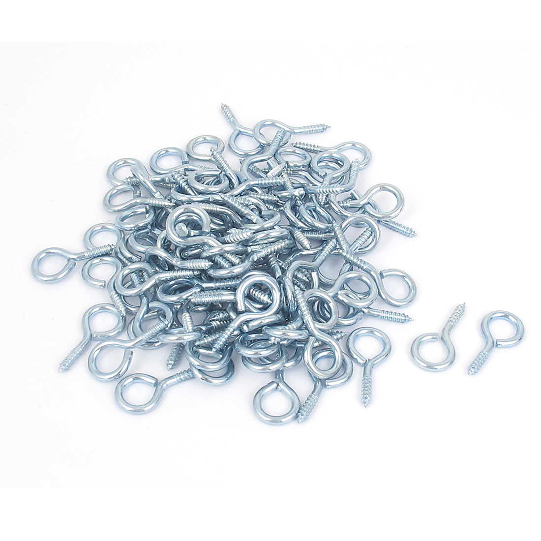 uxcell Uxcell 100 Pcs Blue Zinc Plated Ring Screw Eye Bolt Hook for Jewelry Findings