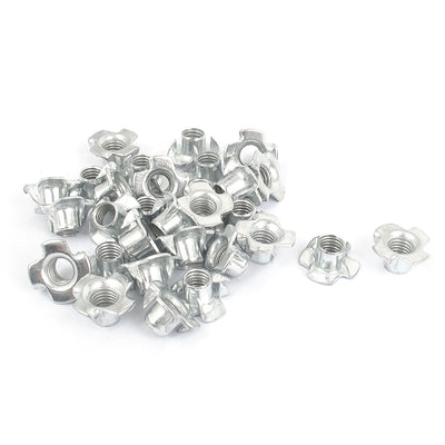 uxcell Uxcell 30 Pcs M8x1.25mm T Nut Zinc Plated 4 Prong Tee Nuts Fasteners