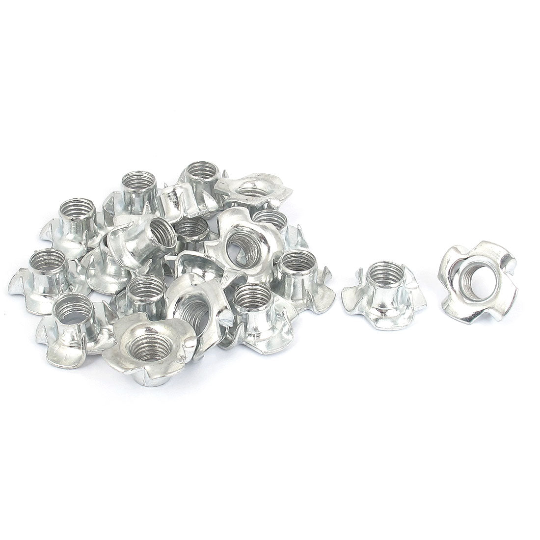 uxcell Uxcell 20 Pcs M10x1.5mm T Nut Zinc Plated 4 Prong Tee Nuts Fasteners