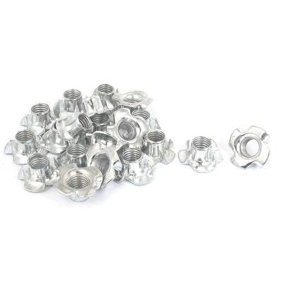 Harfington Uxcell 20 Pcs M10x1.5mm T Nut Zinc Plated 4 Prong Tee Nuts Fasteners