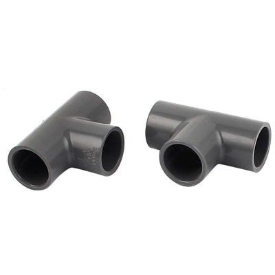 uxcell Uxcell 20mm Inner Dia T Shape 3 Way Water Pipe Tube Fitting Connector Gray 2Pcs
